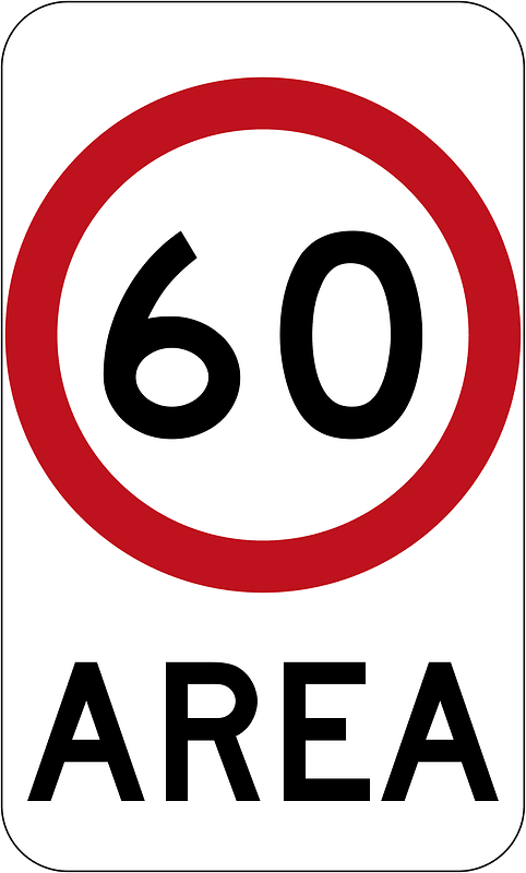 (R4-10) 60 km/h Speed Limit Zone Area