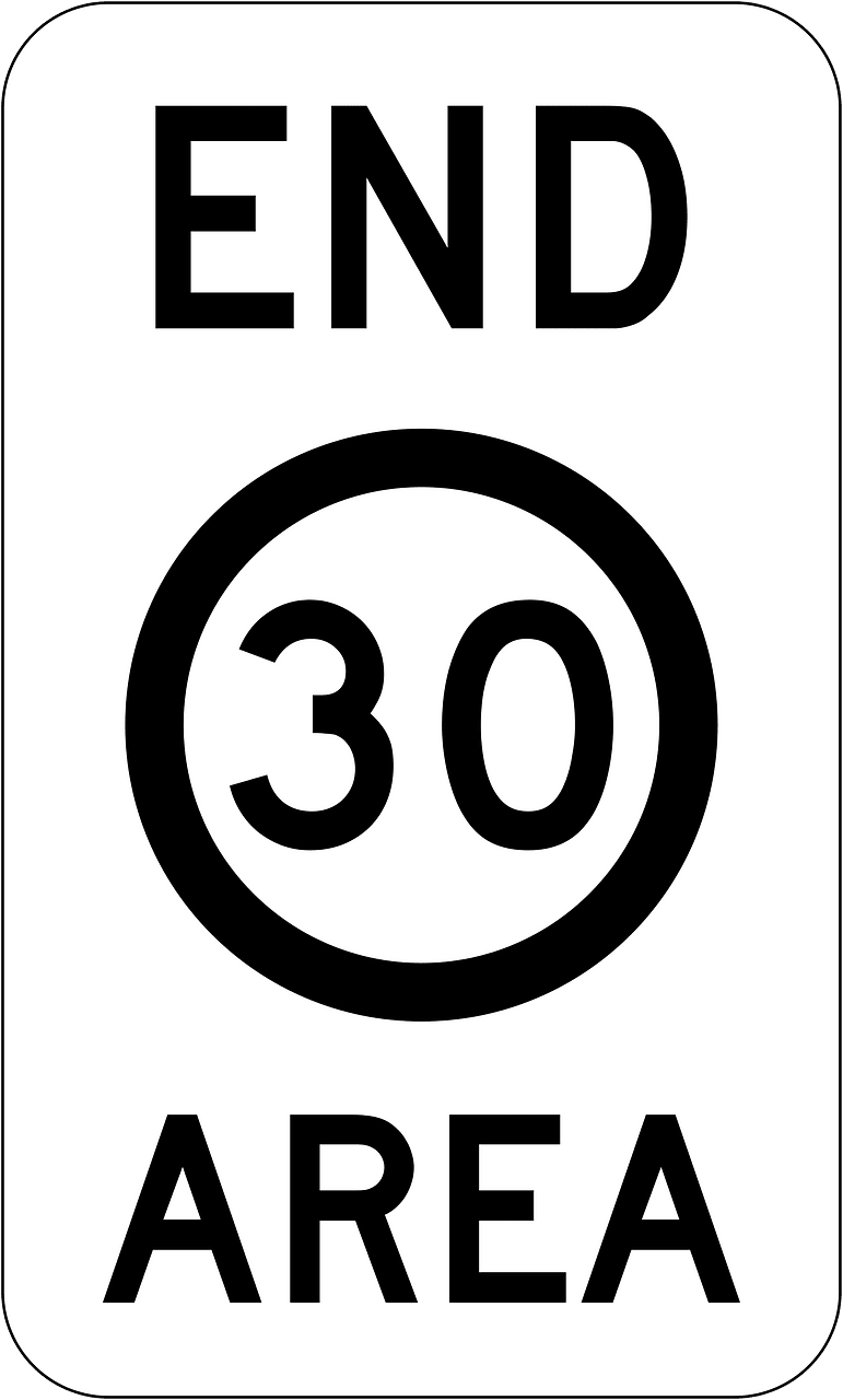 (R4-11) End of 30 km/h Speed Limit Zone Area