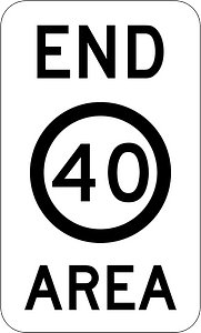 (R4-11) End of 40 km/h Speed Limit Zone Area
