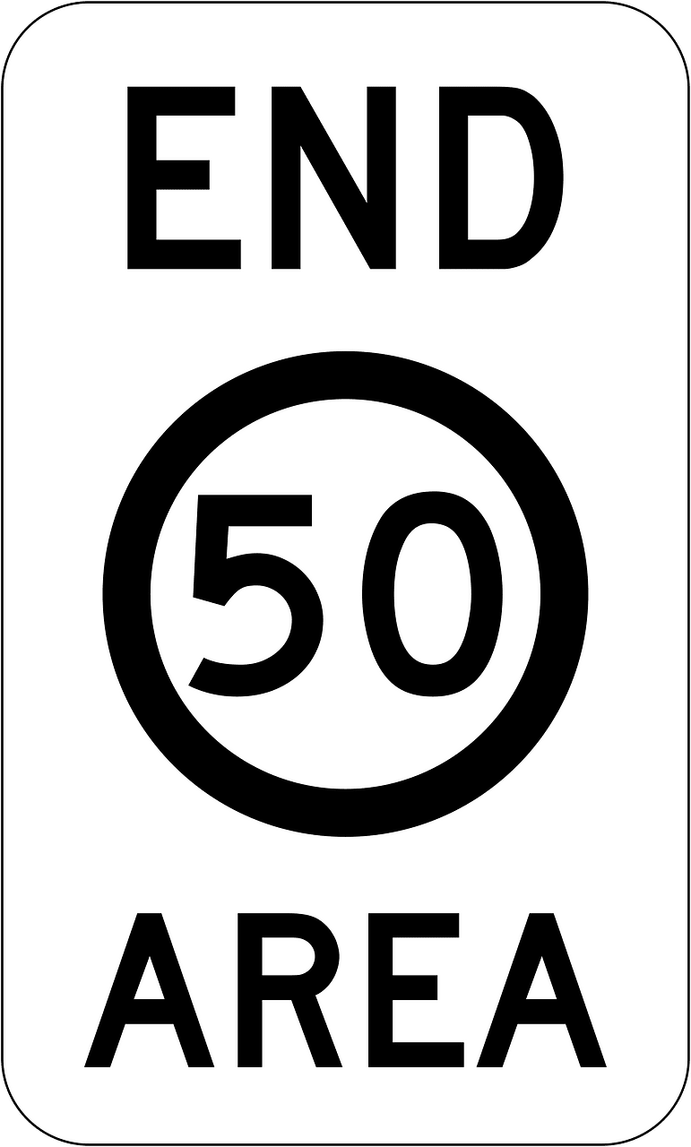 (R4-11) End of 50 km/h Speed Limit Zone Area