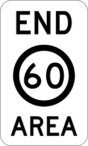 (R4-11) End of 60 km/h Speed Limit Zone Area