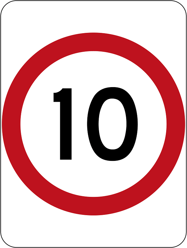 (R4-1) 10 km/h Speed Limit
