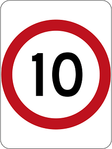 (R4-1) 10 km/h Speed Limit