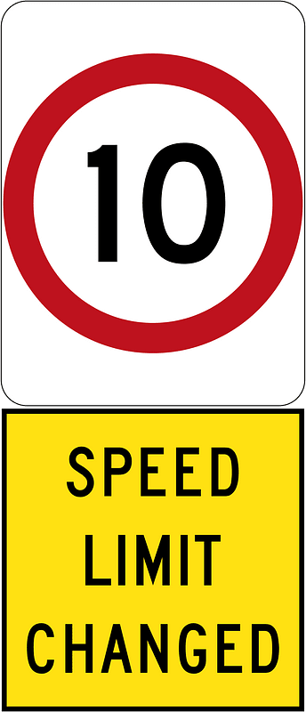 New 10 km/h Speed Limit (Used in South Australia)