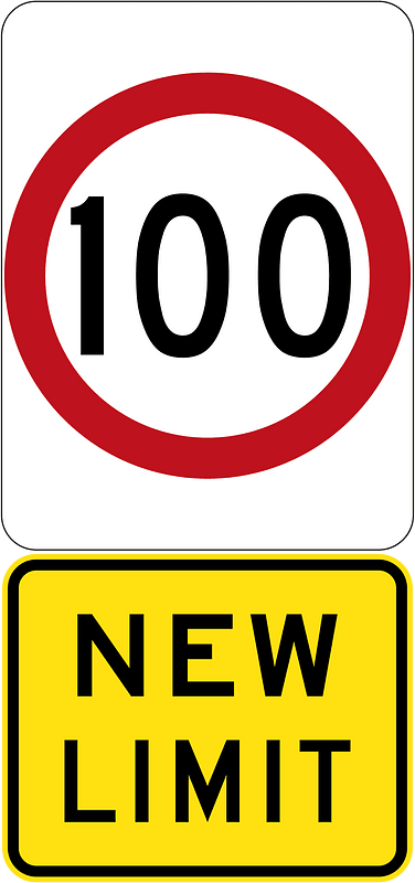 New 100 km/h Speed Limit (Used in Victoria)