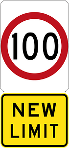 New 100 km/h Speed Limit (Used in Victoria)