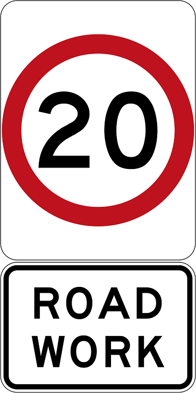 20 km/h Roadwork Speed Limit