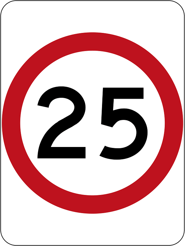 (R4-1) 25 km/h Speed Limit