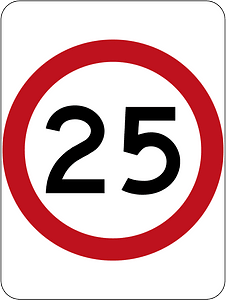 (R4-1) 25 km/h Speed Limit
