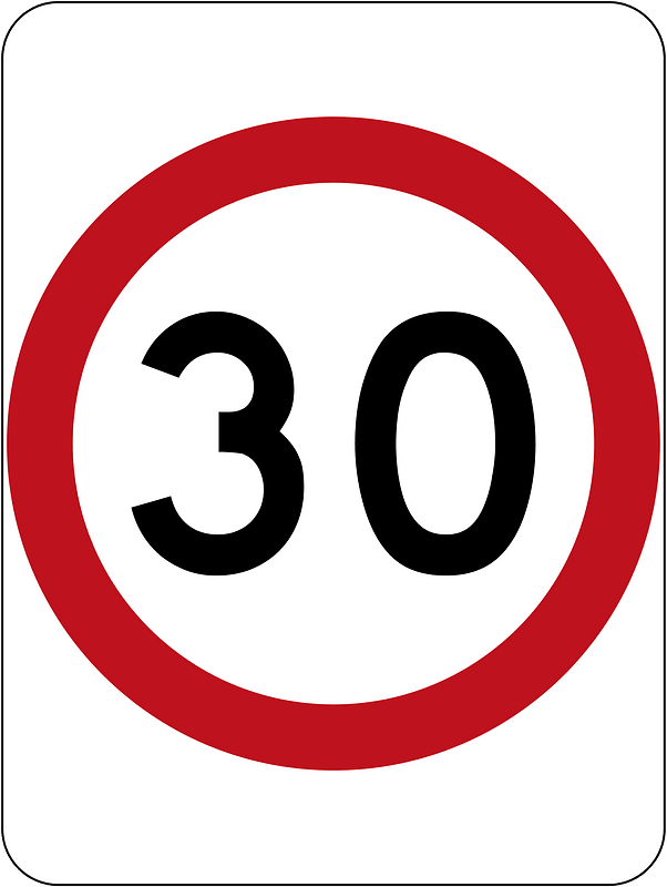 (R4-1) 30 km/h Speed Limit