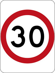 (R4-1) 30 km/h Speed Limit