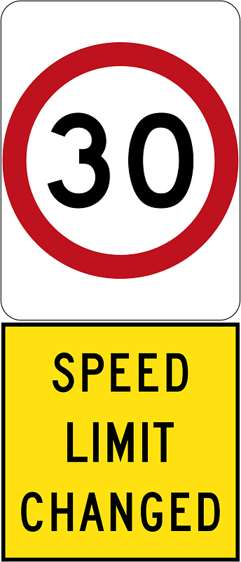 New 30 km/h Speed Limit (Used in South Australia)