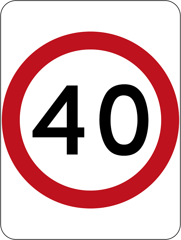 (R4-1) 40 km/h Speed Limit
