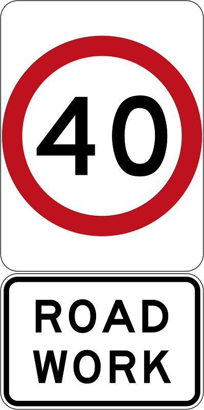 40 km/h Roadwork Speed Limit
