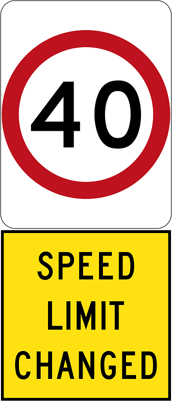 New 40 km/h Speed Limit (Used in South Australia)