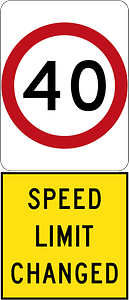 New 40 km/h Speed Limit (Used in South Australia)