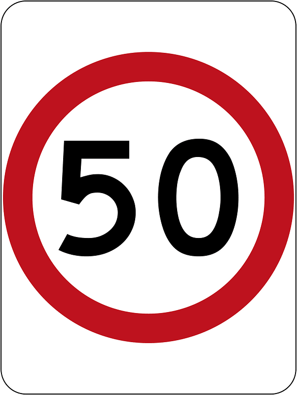 (R4-1) 50 km/h Speed Limit