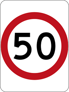(R4-1) 50 km/h Speed Limit