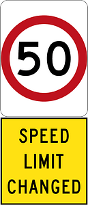 New 50 km/h Speed Limit (Used in South Australia)