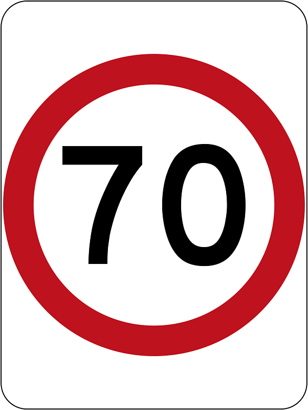 (R4-1) 70 km/h Speed Limit