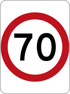 (R4-1) 70 km/h Speed Limit