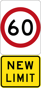 New 60 km/h Speed Limit (Used in Victoria)