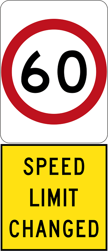 New 60 km/h Speed Limit (Used in South Australia)