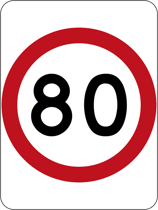 (R4-1) 80 km/h Speed Limit