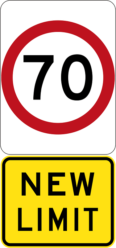 New 70 km/h Speed Limit (Used in Victoria)