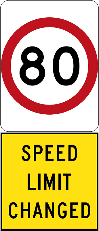 New 80 km/h Speed Limit (Used in South Australia)