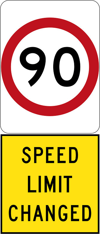 New 90 km/h Speed Limit (Used in South Australia)