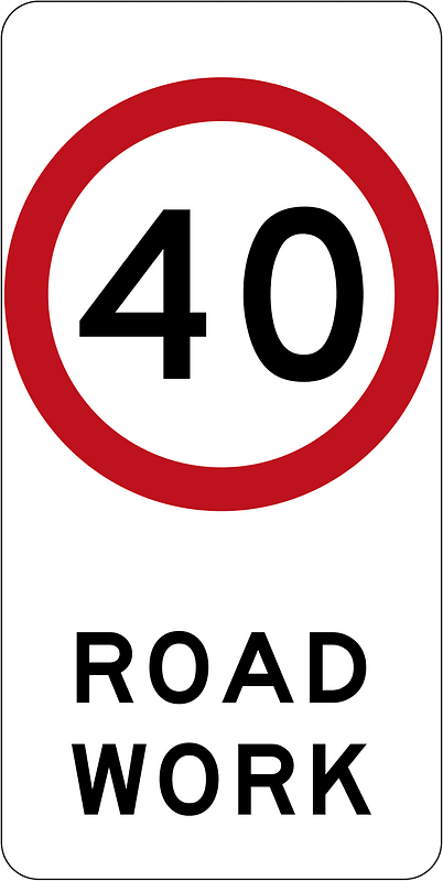 (R4-212) 40 km/h Roadwork Speed Limit (Used in New South Wales)