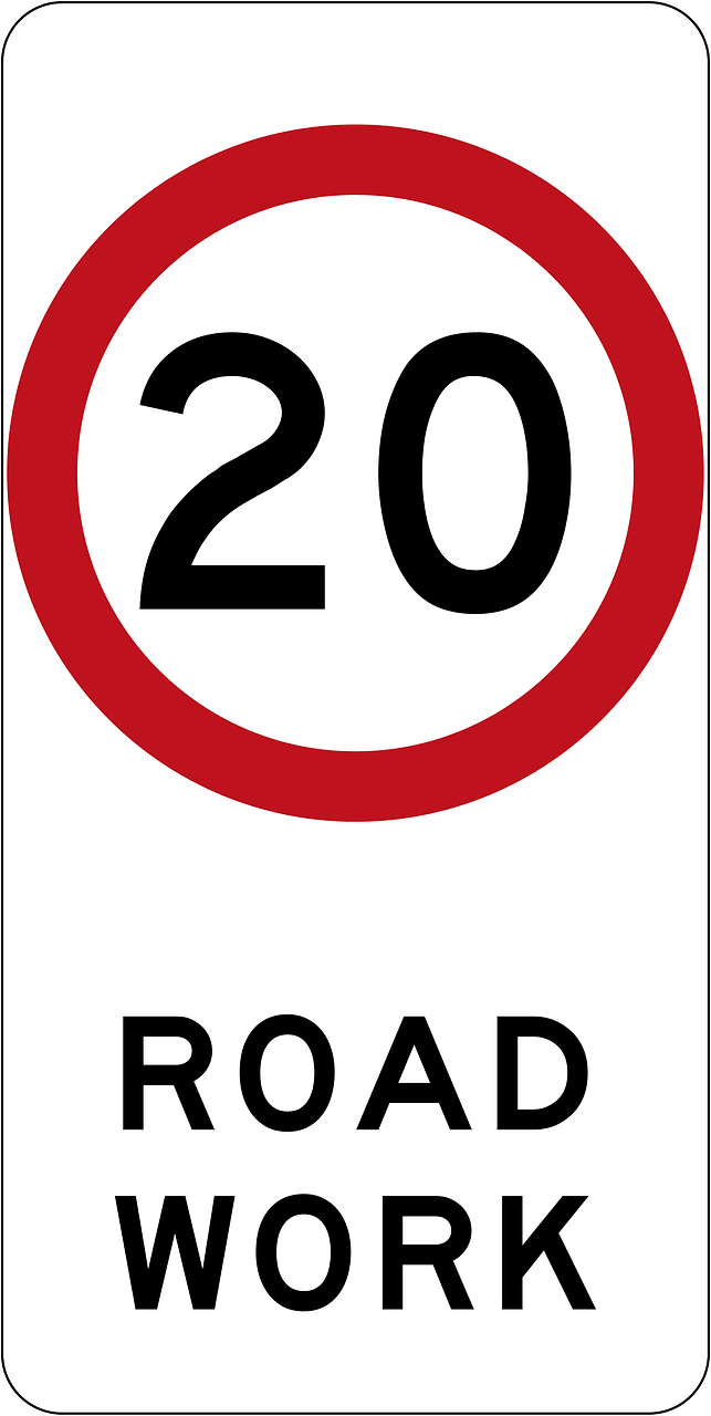 (R4-212) 20 km/h Roadwork Speed Limit (Used in New South Wales)
