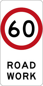 (R4-212) 60 km/h Roadwork Speed Limit (Used in New South Wales)