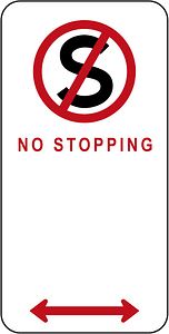 (R5-35) No Stopping (Used in the Australian Capital Territory)