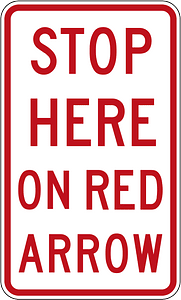 (R6-14) Stop Here on Red Arrow