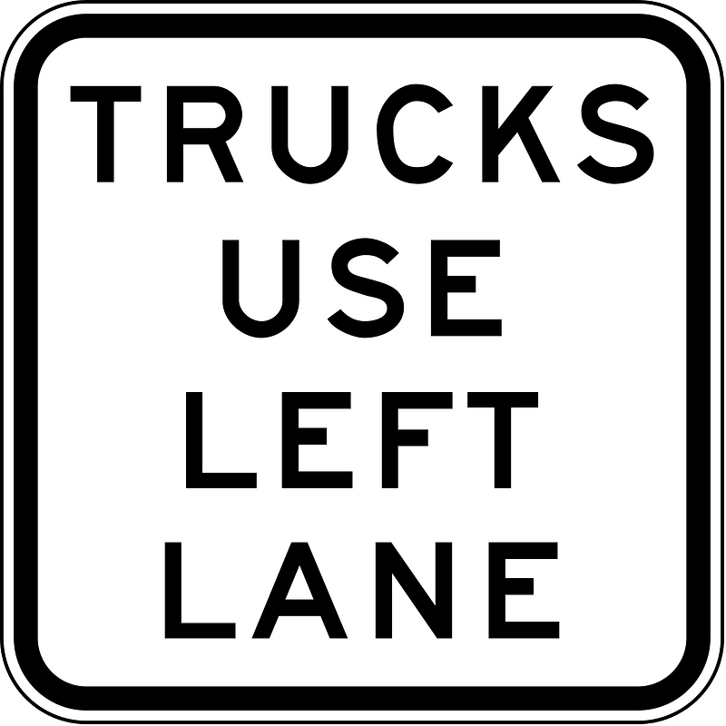 (R6-28) Trucks Use Left Lane