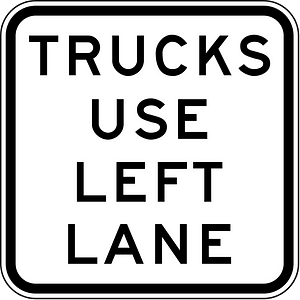 (R6-28) Trucks Use Left Lane