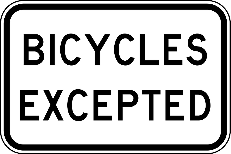 (R9-3) Bicycles Excepted