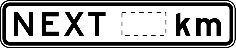 (R9-7-1) Distance (in kilometres) (Used with No u-turn, No left turn, No right turn or No turns signs)