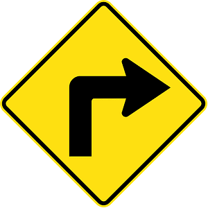 (W1-1) 90 degree turn, to right