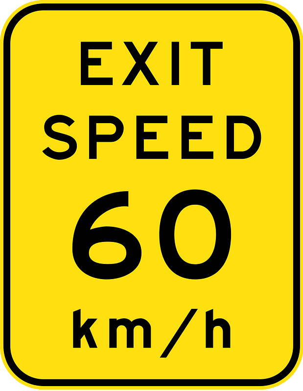 (W1-9-1) Exit advisory speed