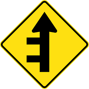 (W2-13) Double side road intersections from left
