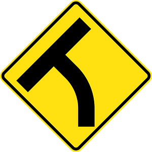 (W2-14) T-junction beyond a curve on left