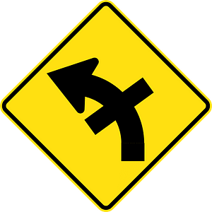 (W2-15) Crossroad intersection on a curve on left
