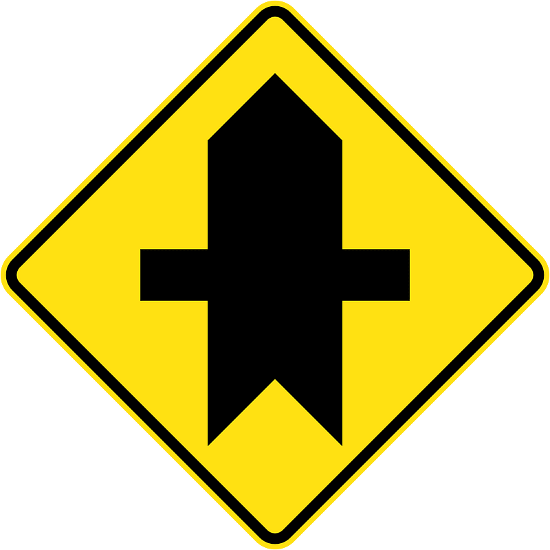 (W2-208) Priority crossroad intersection (Used in New South Wales)