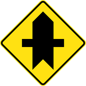 (W2-208) Priority crossroad intersection (Used in New South Wales)