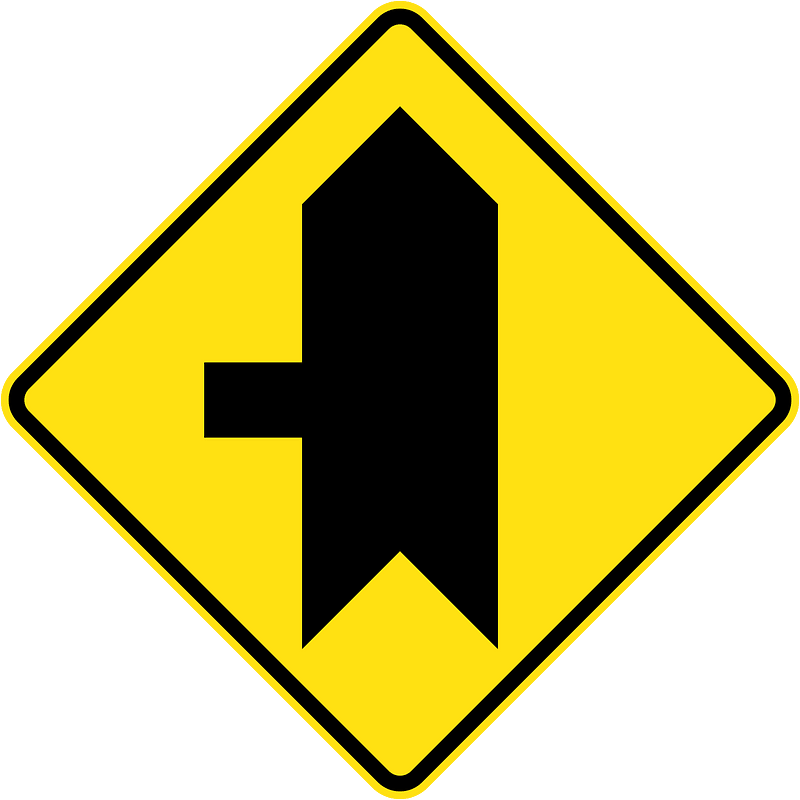 (W2-209) Priority side road intersection from left (Used in New South Wales)