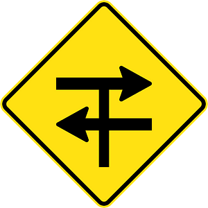 (W2-V112-1) T-junction at dual carriageway (Used in Victoria)
