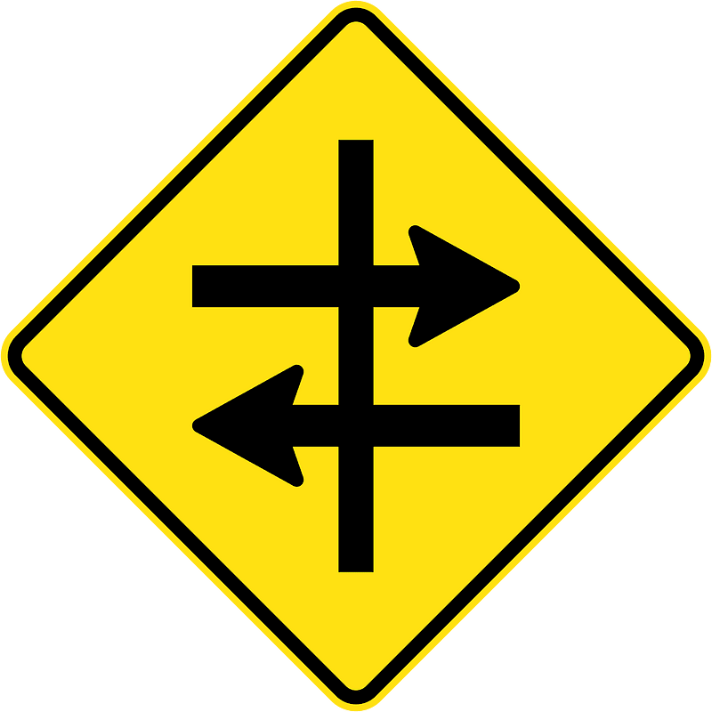 (W2-V112-1) Crossroad intersection at dual carriageway (Used in Victoria)